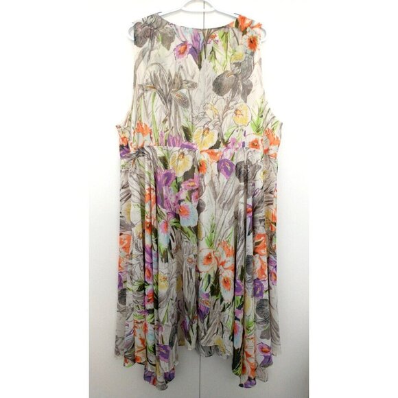 Lane Bryant Midi Dress Sleeveless Multicolor Side Zip Lined Surplice Top NWT- 28 - Picture 7 of 9